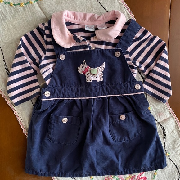Talbots Kids 🎀Adorable🎀Scottie Dog Jumper & Long Sleeved Dress Bundle Sz 9-12m - Picture 2 of 8